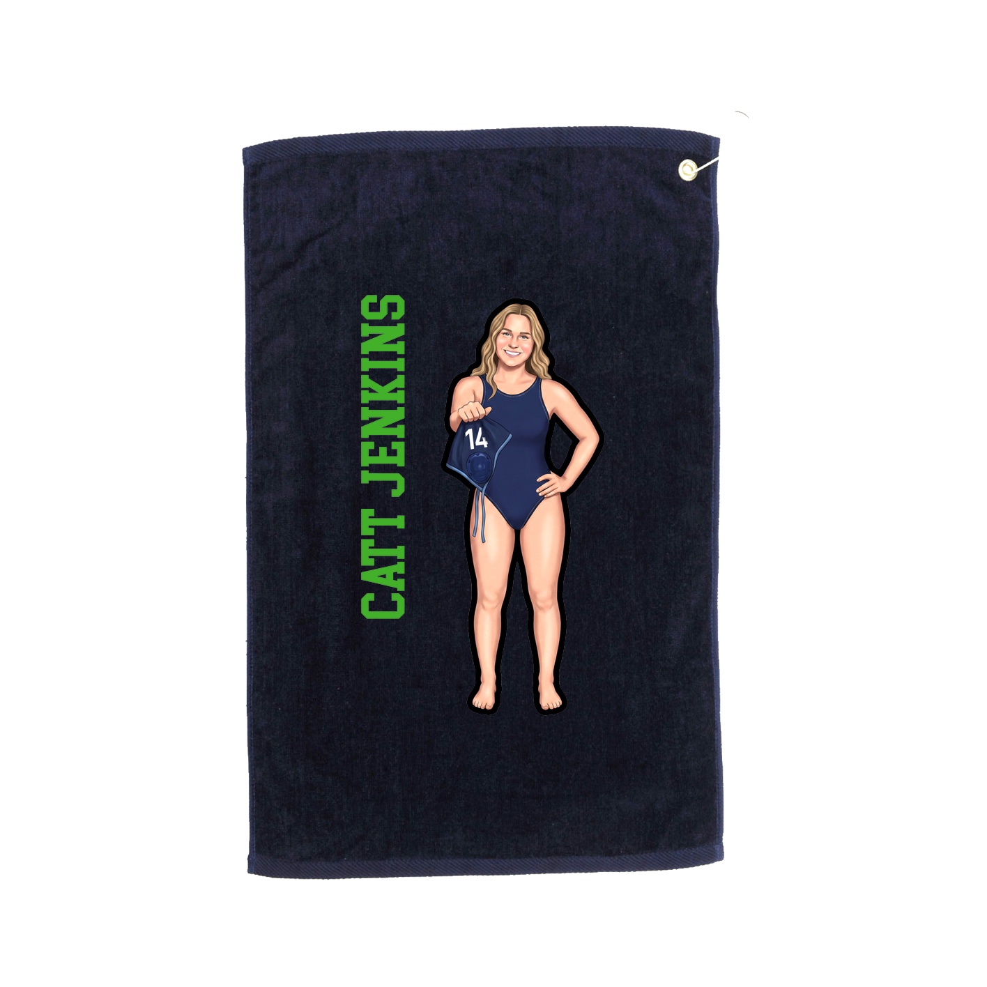 Golf Towel — Name Vertical in Navy