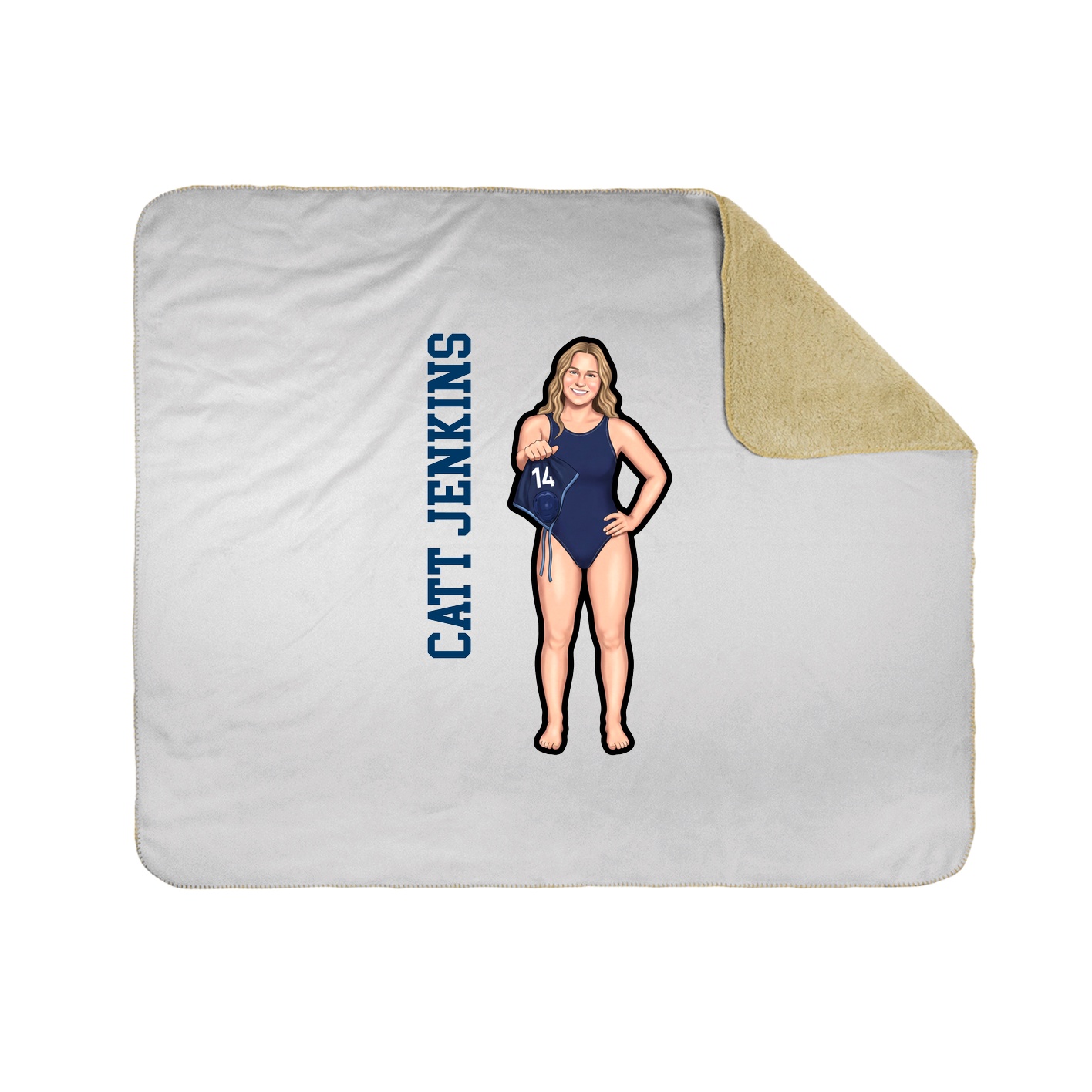 Throw Blanket — Name Vertical in White