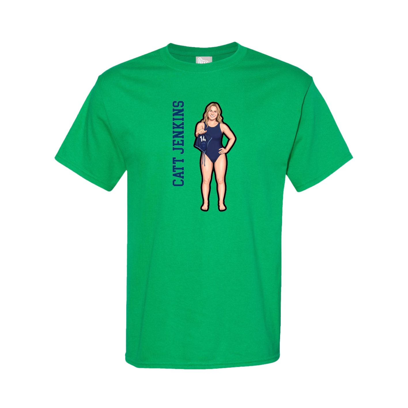 Tee — Name Vertical in Green