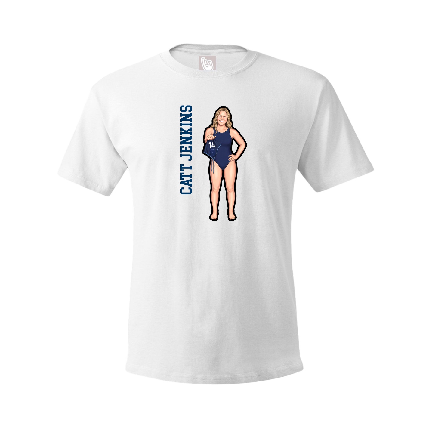 Tee — Name Vertical in White