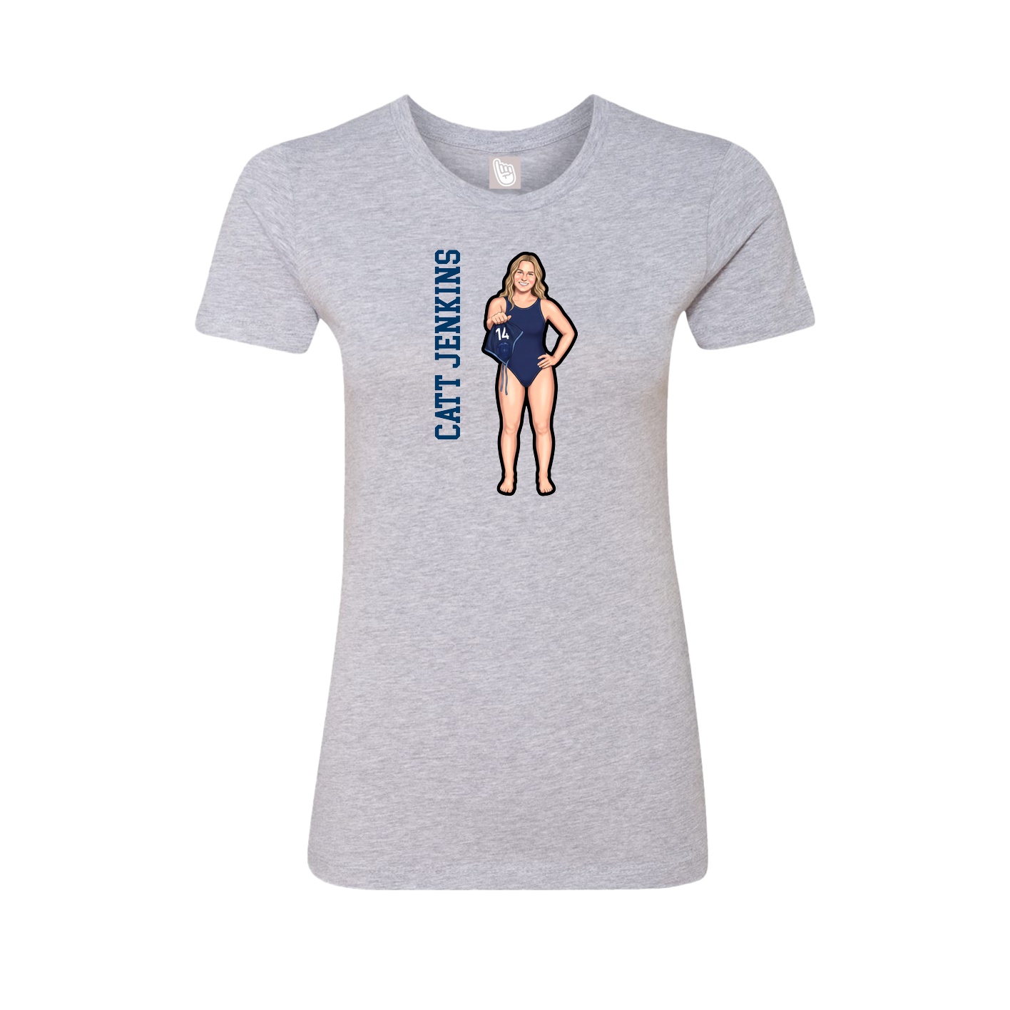 Womens Tee — Name Vertical in Grey