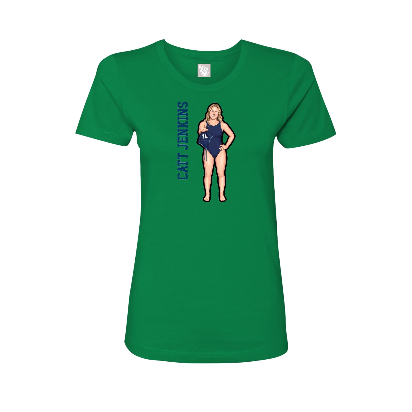 Womens Tee — Name Vertical in Green