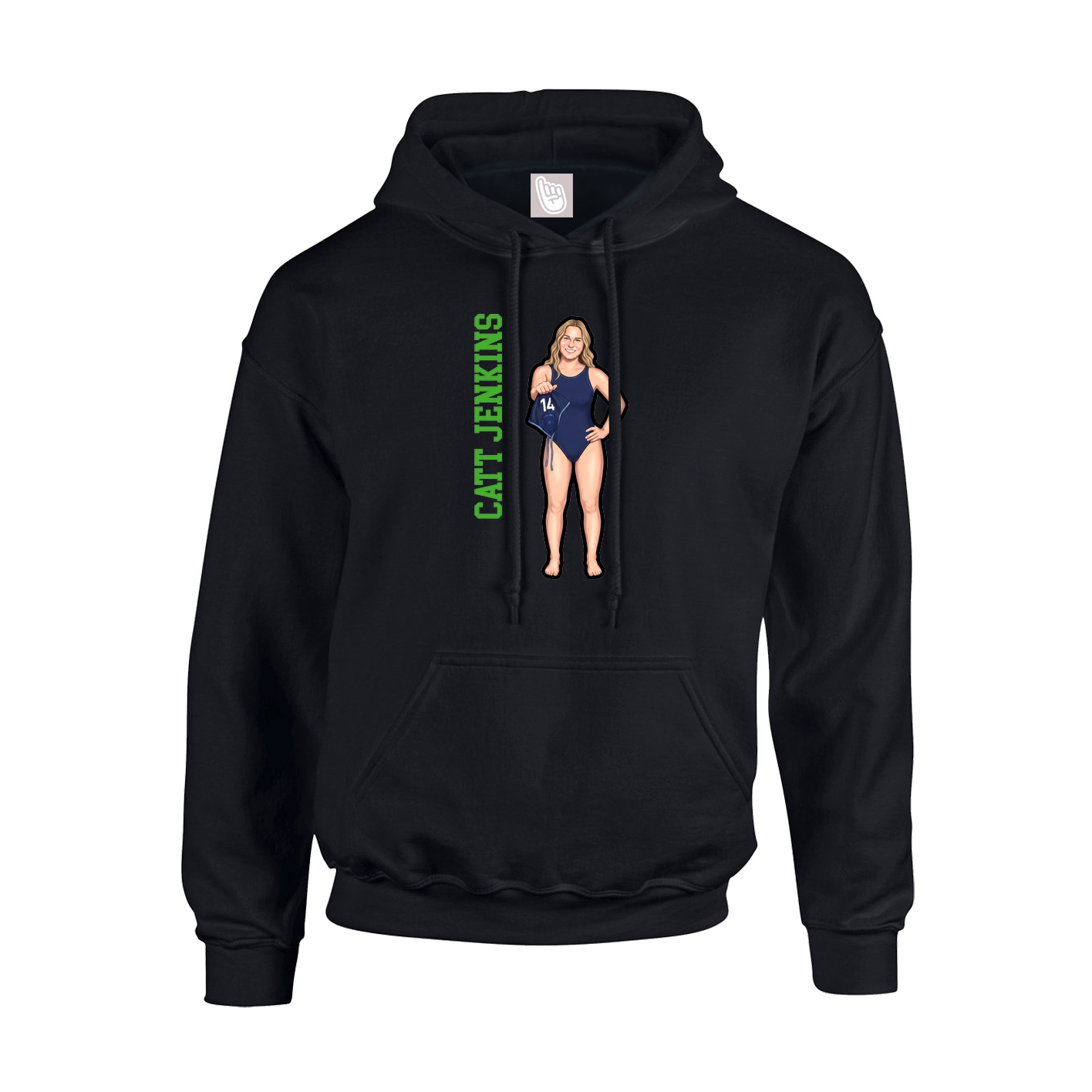 Hoodie — Name Vertical in Black