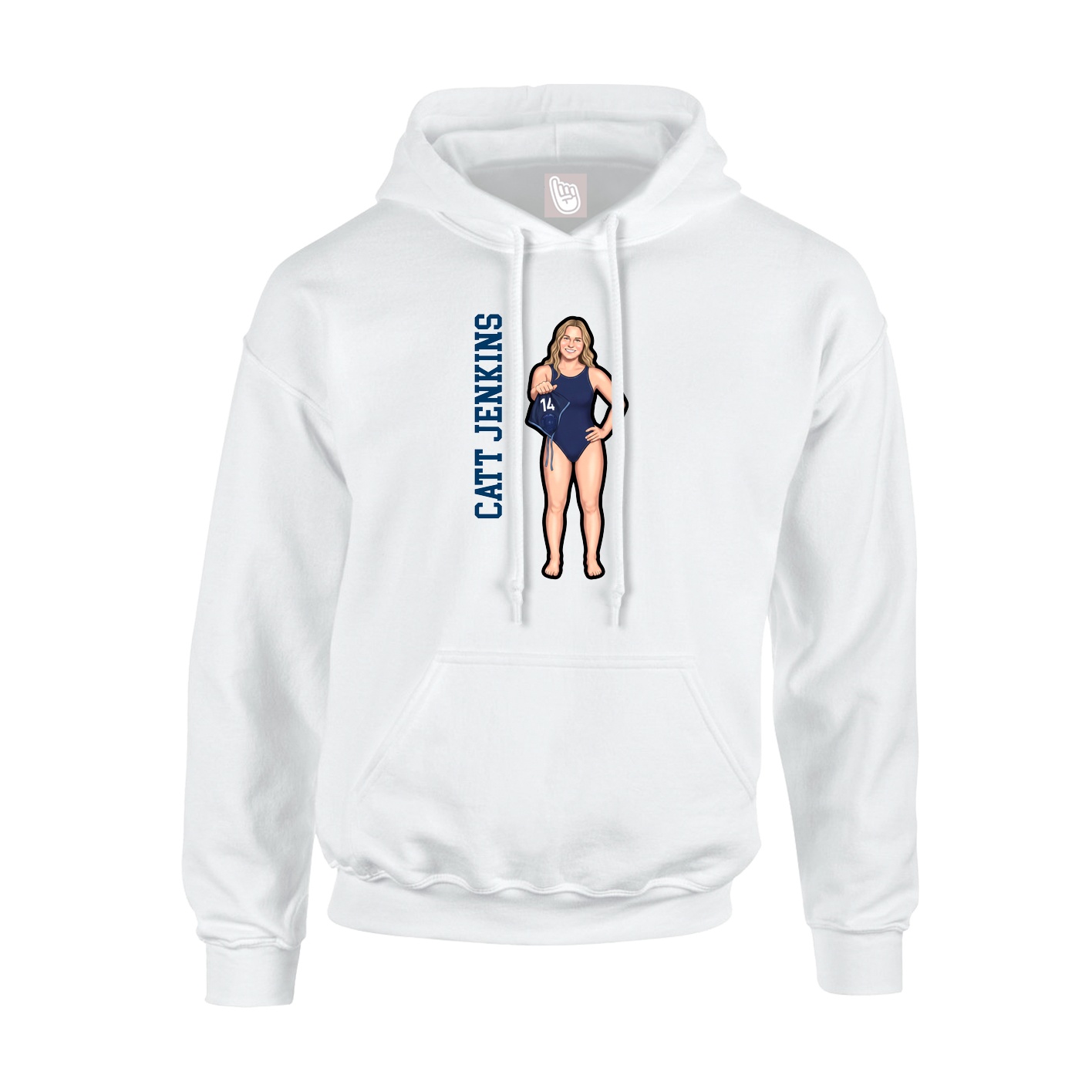 Youth Hoodie — Name Vertical in White