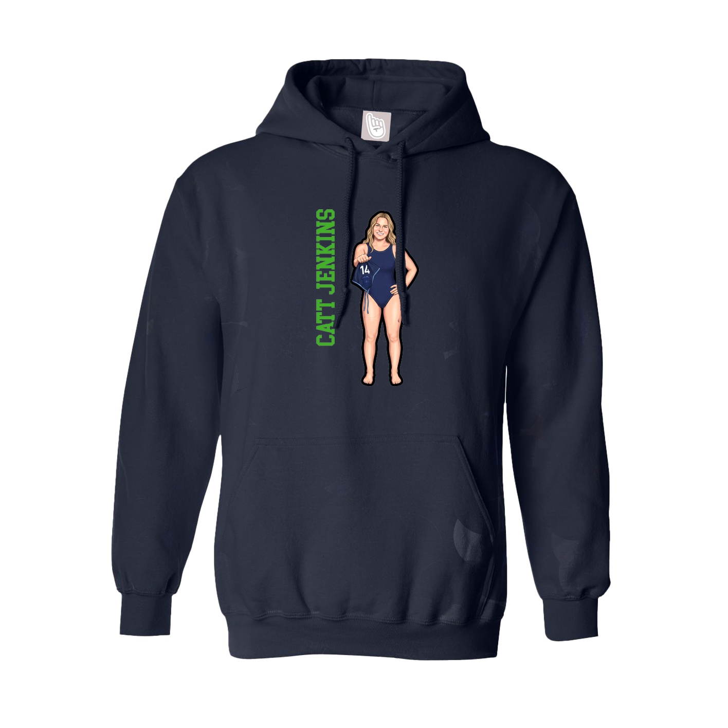Youth Hoodie — Name Vertical in Navy