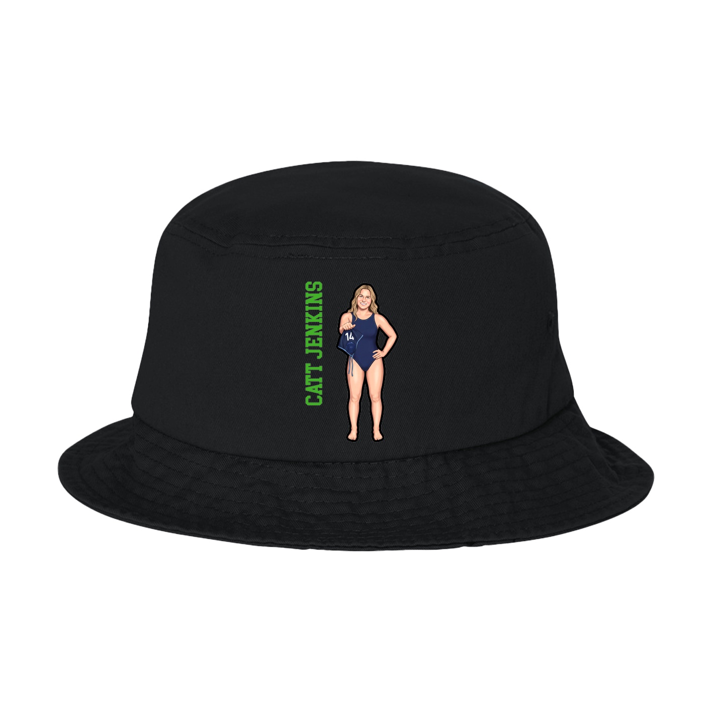 Bucket Cap — Name Vertical in Black