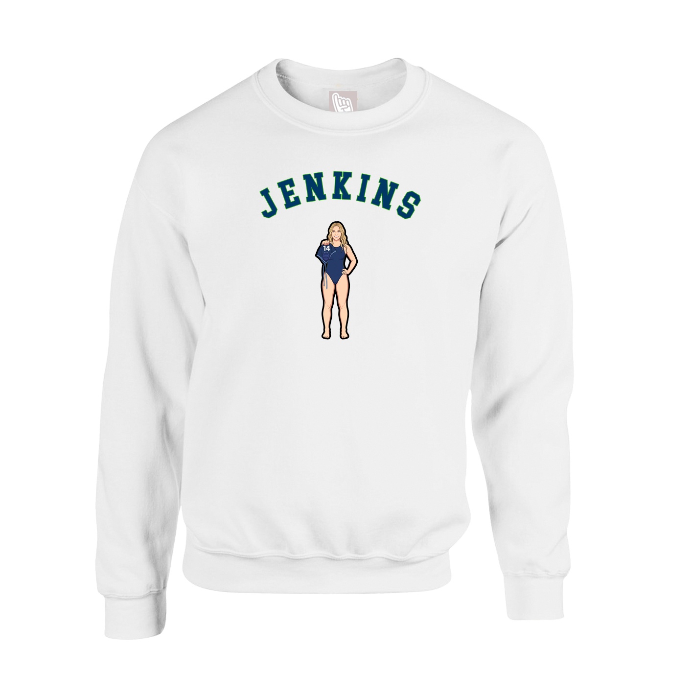 Fleece Crew — Shirsey Arch in White