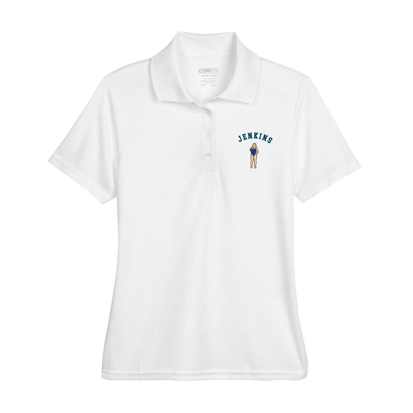 Womens Performance Polo — Shirsey Arch in White
