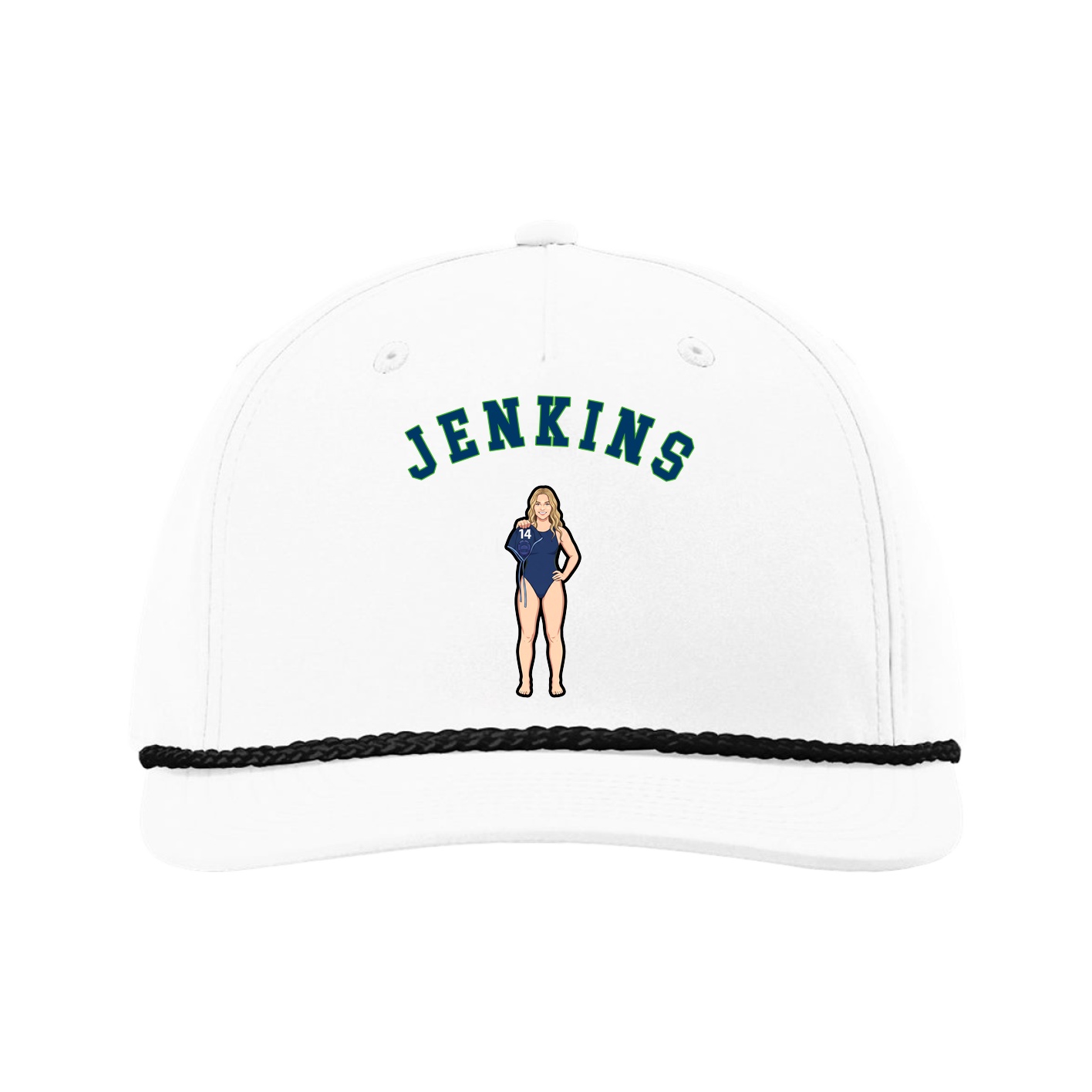 Five-Panel Classic Rope Cap — Shirsey Arch in White