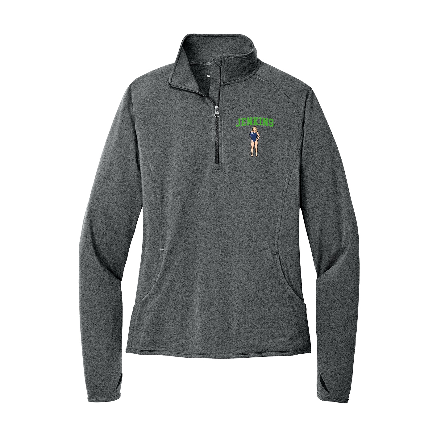 Women's Q-Zip Pullover — Shirsey in Grey
