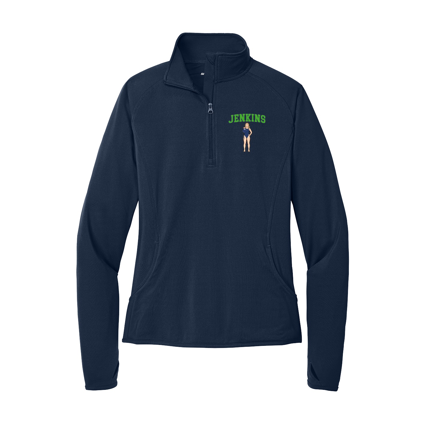 Women's Q-Zip Pullover — Shirsey in Navy