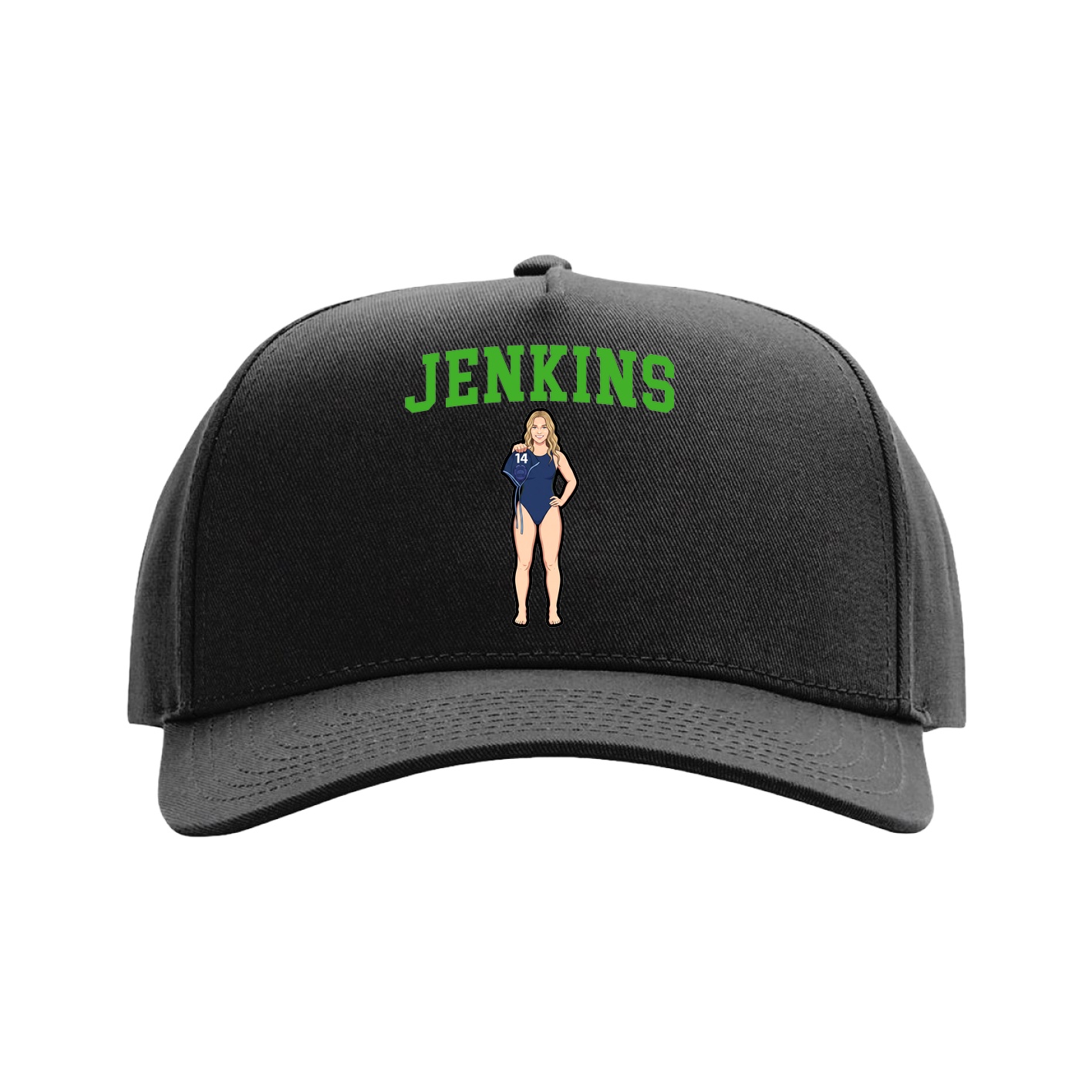 Full Fabric Five-Panel Champ Cap — Shirsey in Black