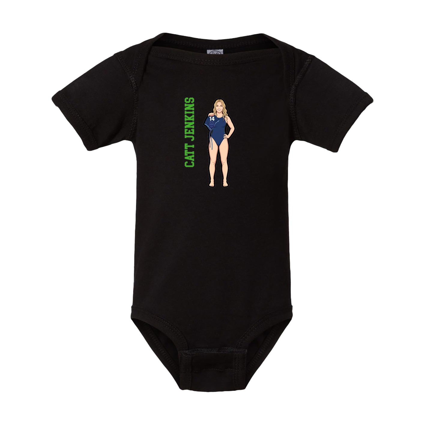 Baby Onesie — Name Vertical in Black