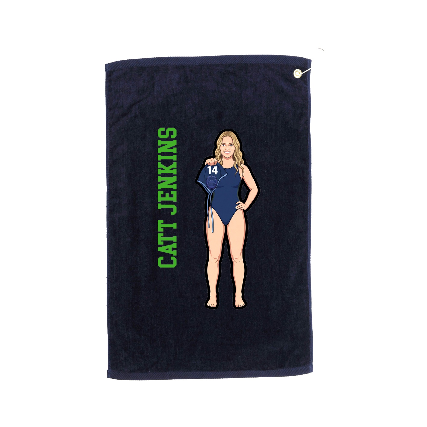 Golf Towel — Name Vertical in Navy