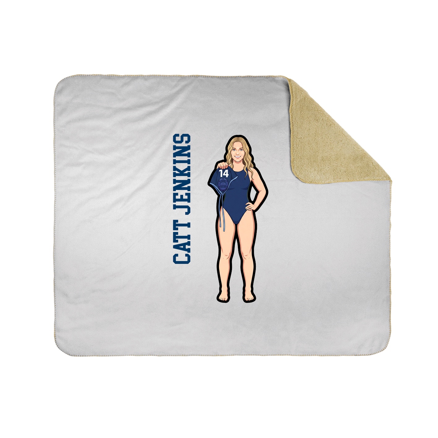 Throw Blanket — Name Vertical in White