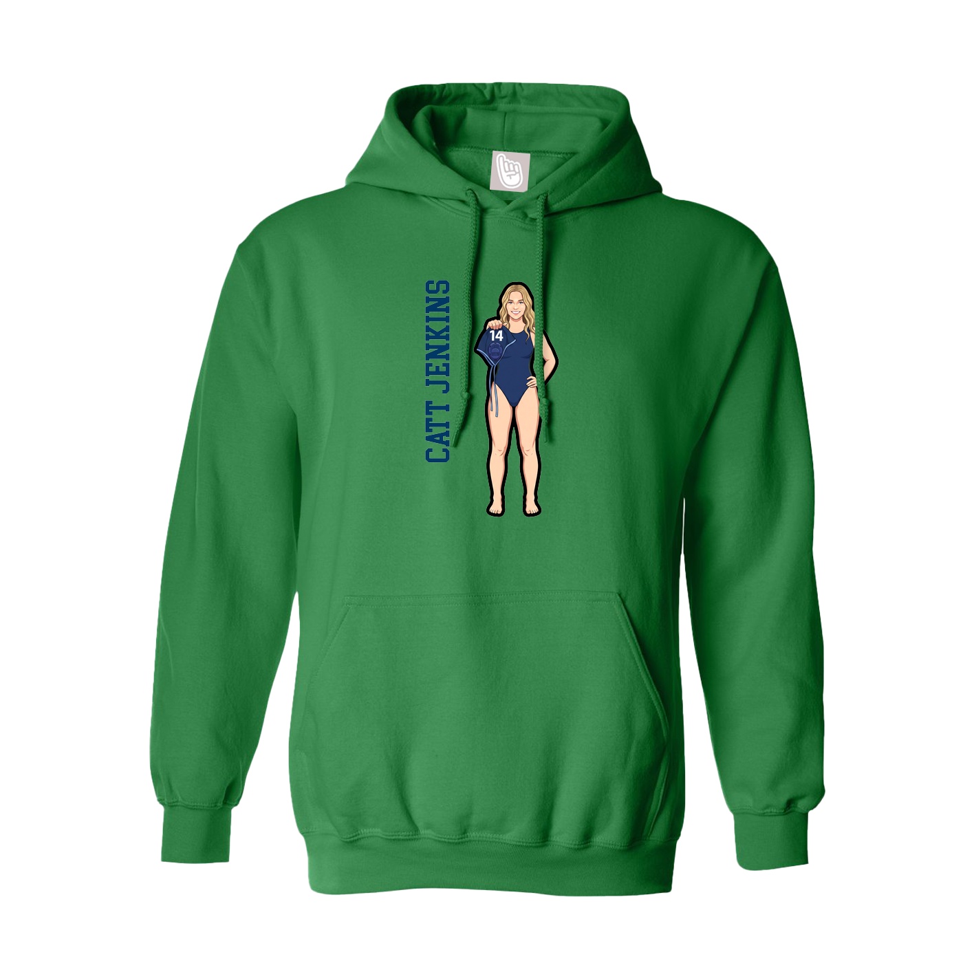 Youth Hoodie — Name Vertical in Green
