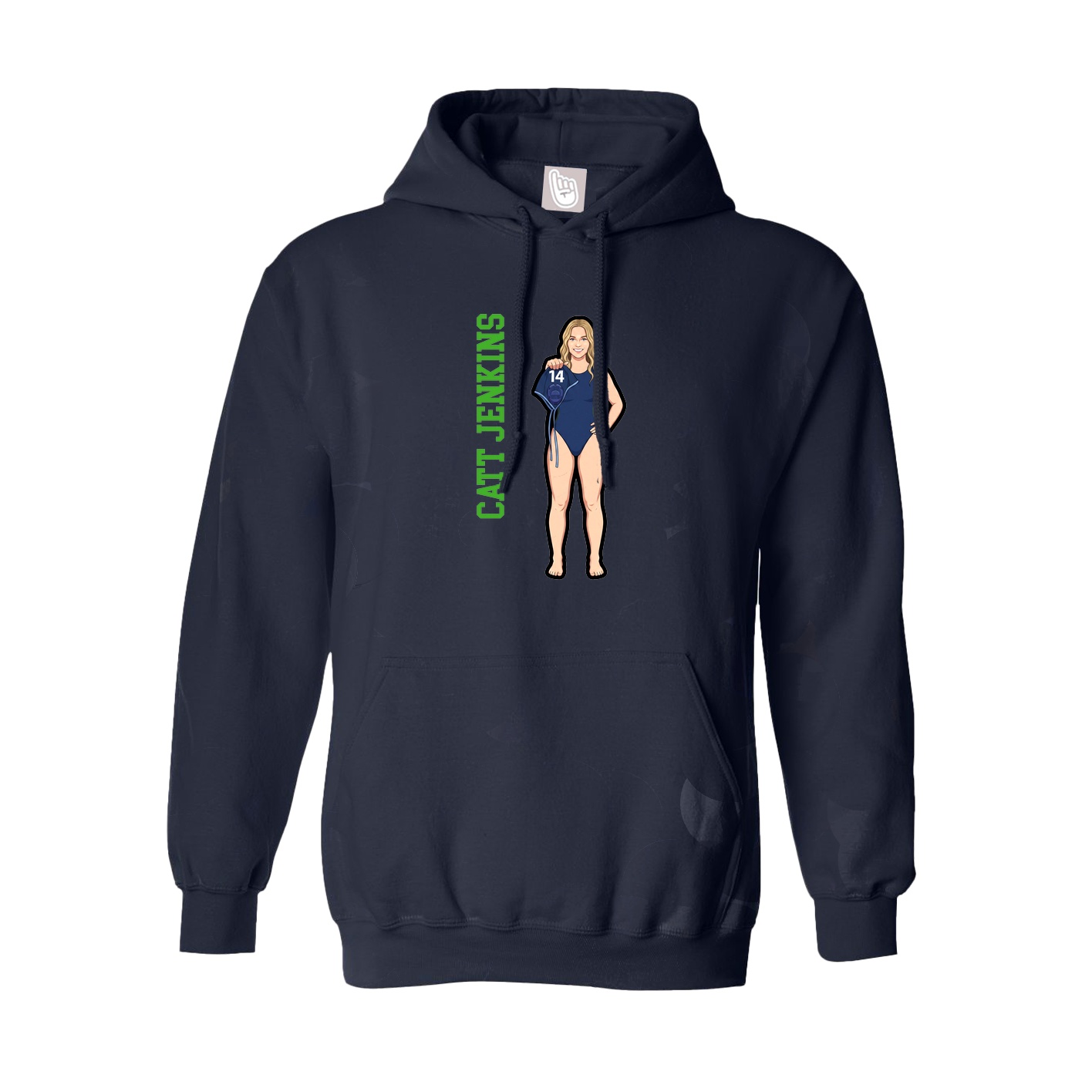 Youth Hoodie — Name Vertical in Navy