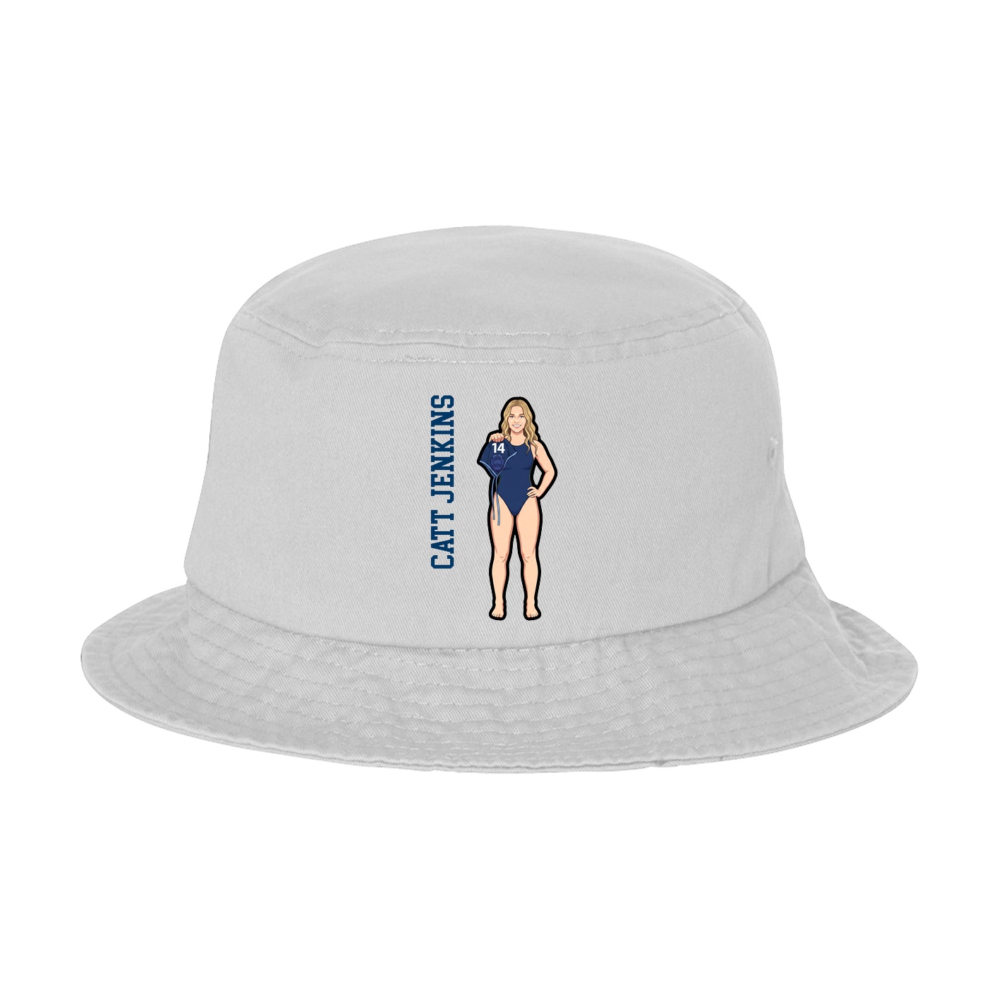 Bucket Cap — Name Vertical in White