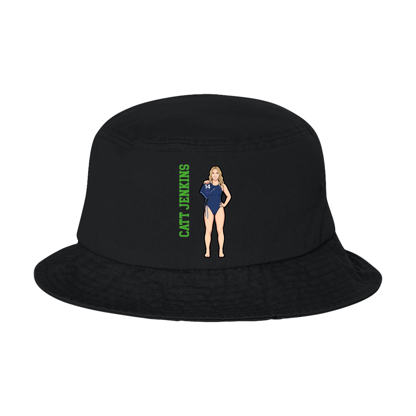 Bucket Cap — Name Vertical in Black