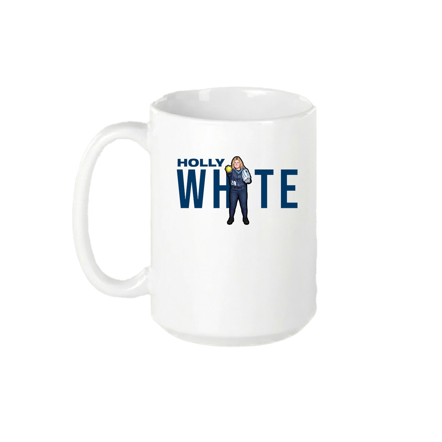 15oz Coffee Mug — Player Name in White