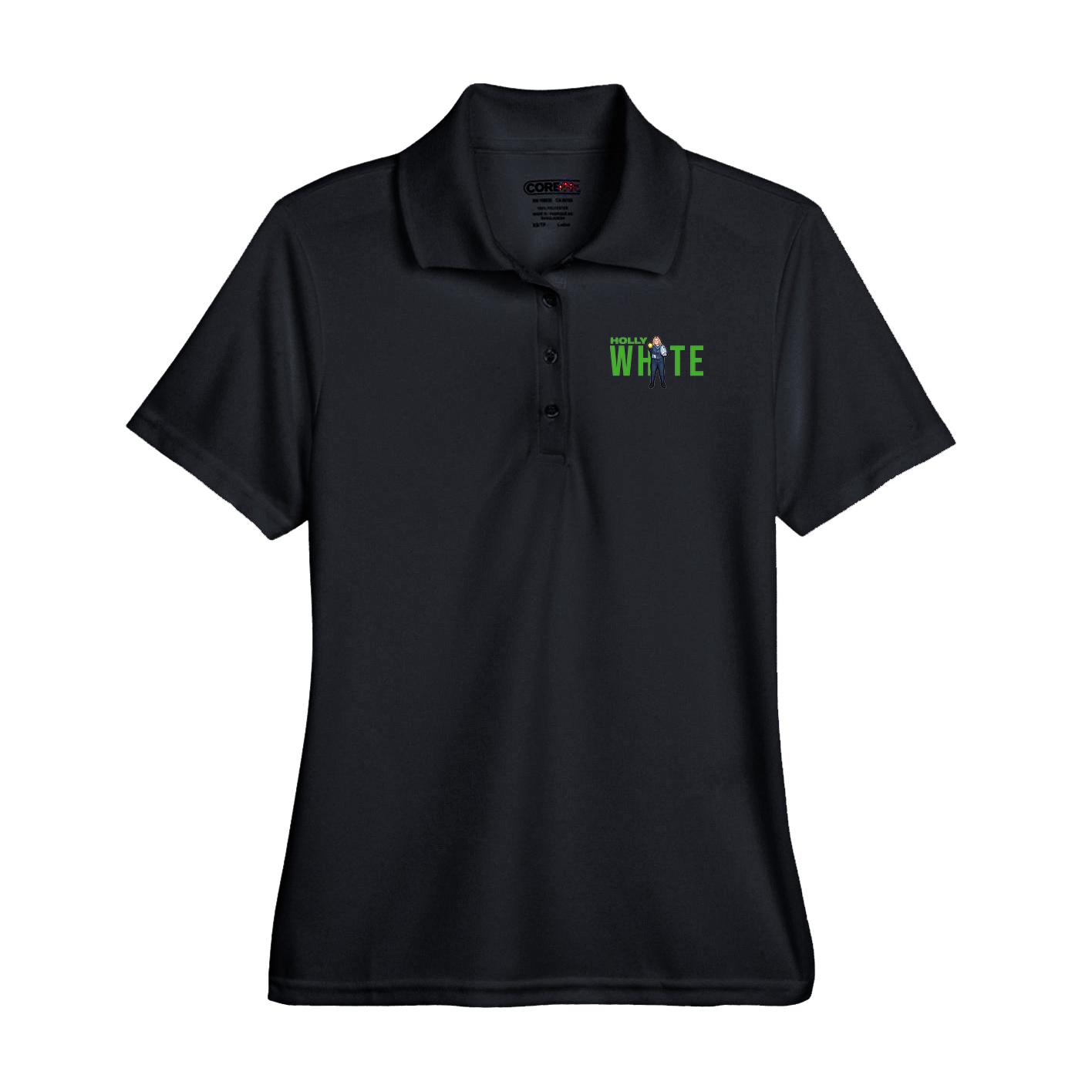 Performance Polo — Player Name in Black