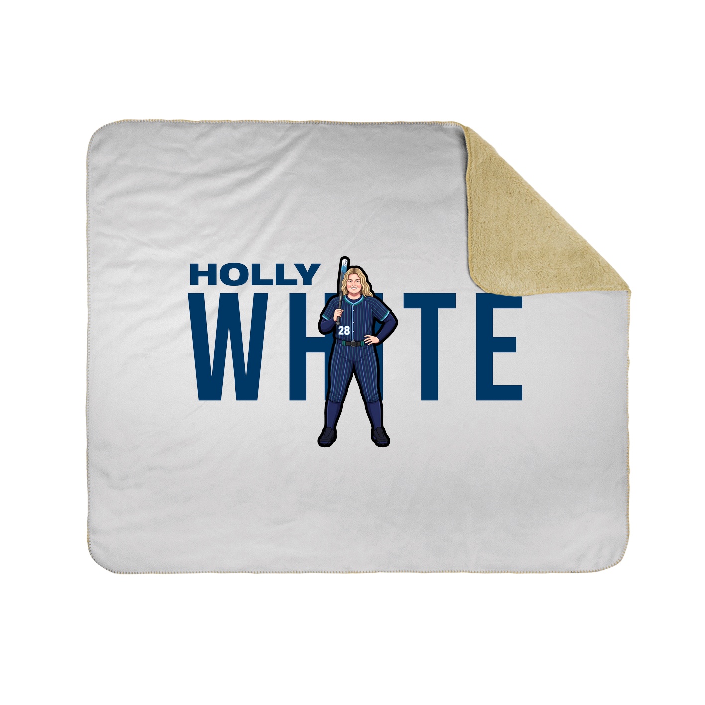 Throw Blanket — Player Name in White