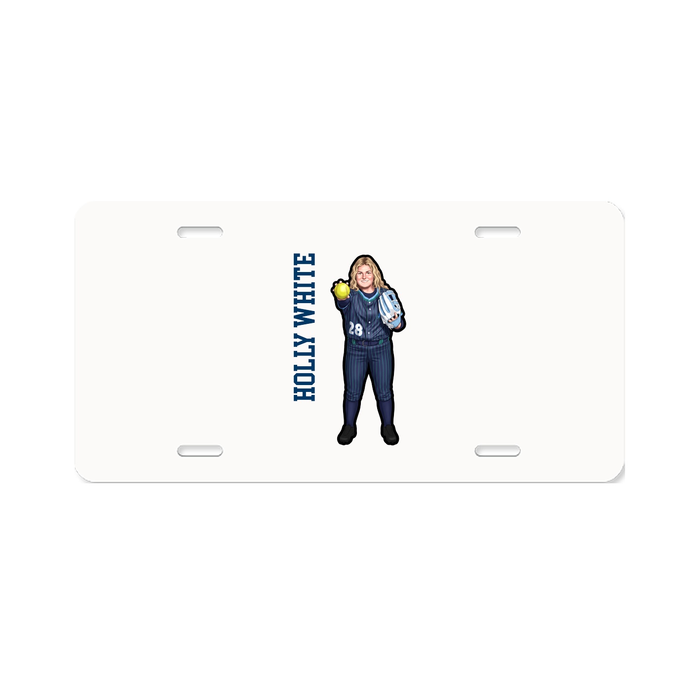 License Plate — Name Vertical in Classic