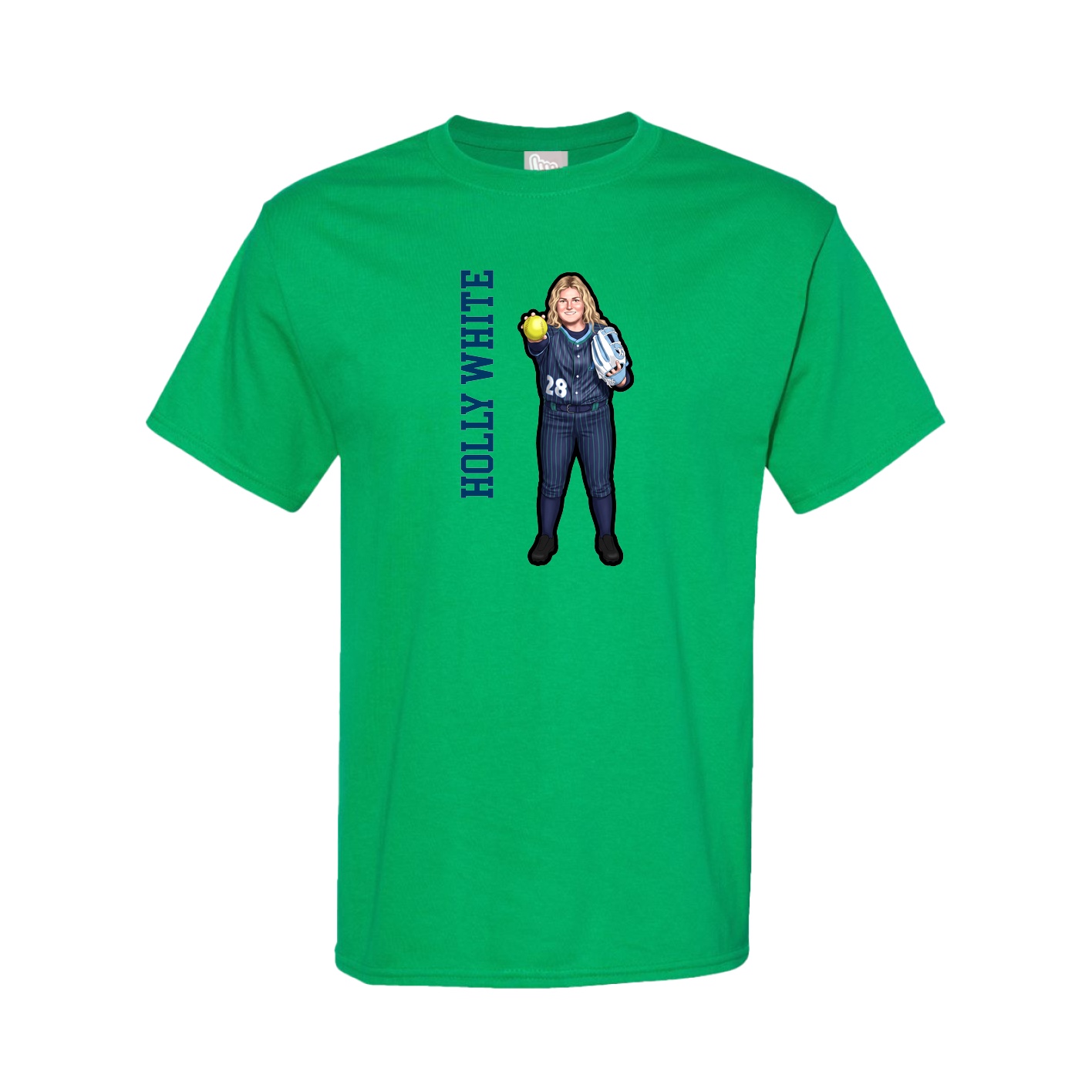 Tee — Name Vertical in Green