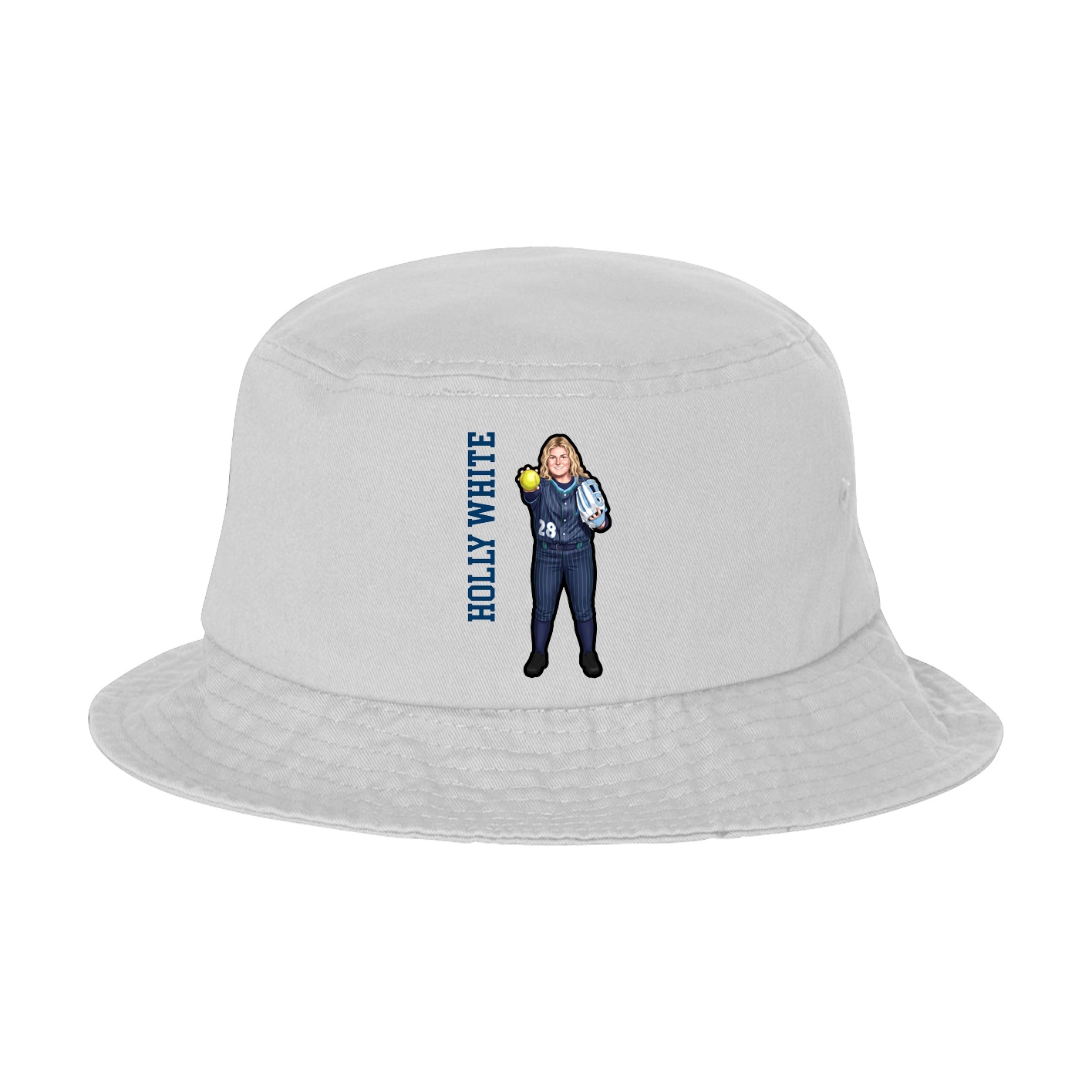 Bucket Cap — Name Vertical in White