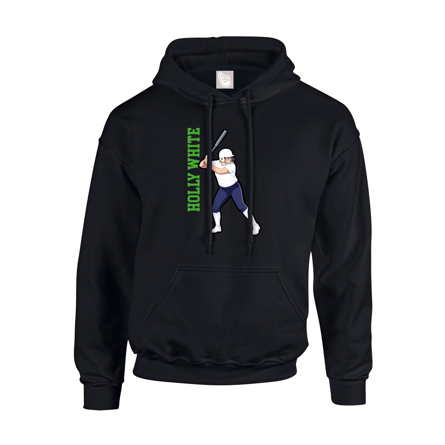 Youth Hoodie — Name Vertical in Black