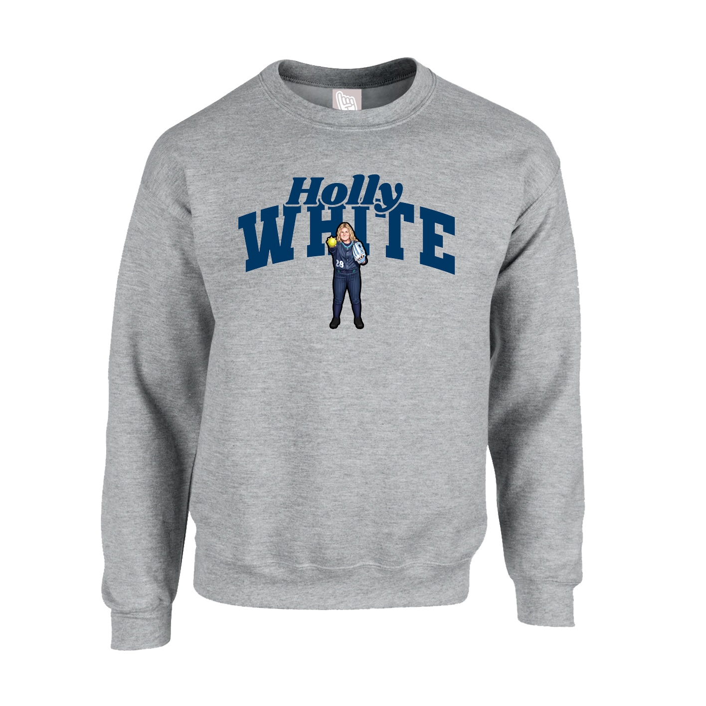 Fleece Crew — Signature Arch in Grey
