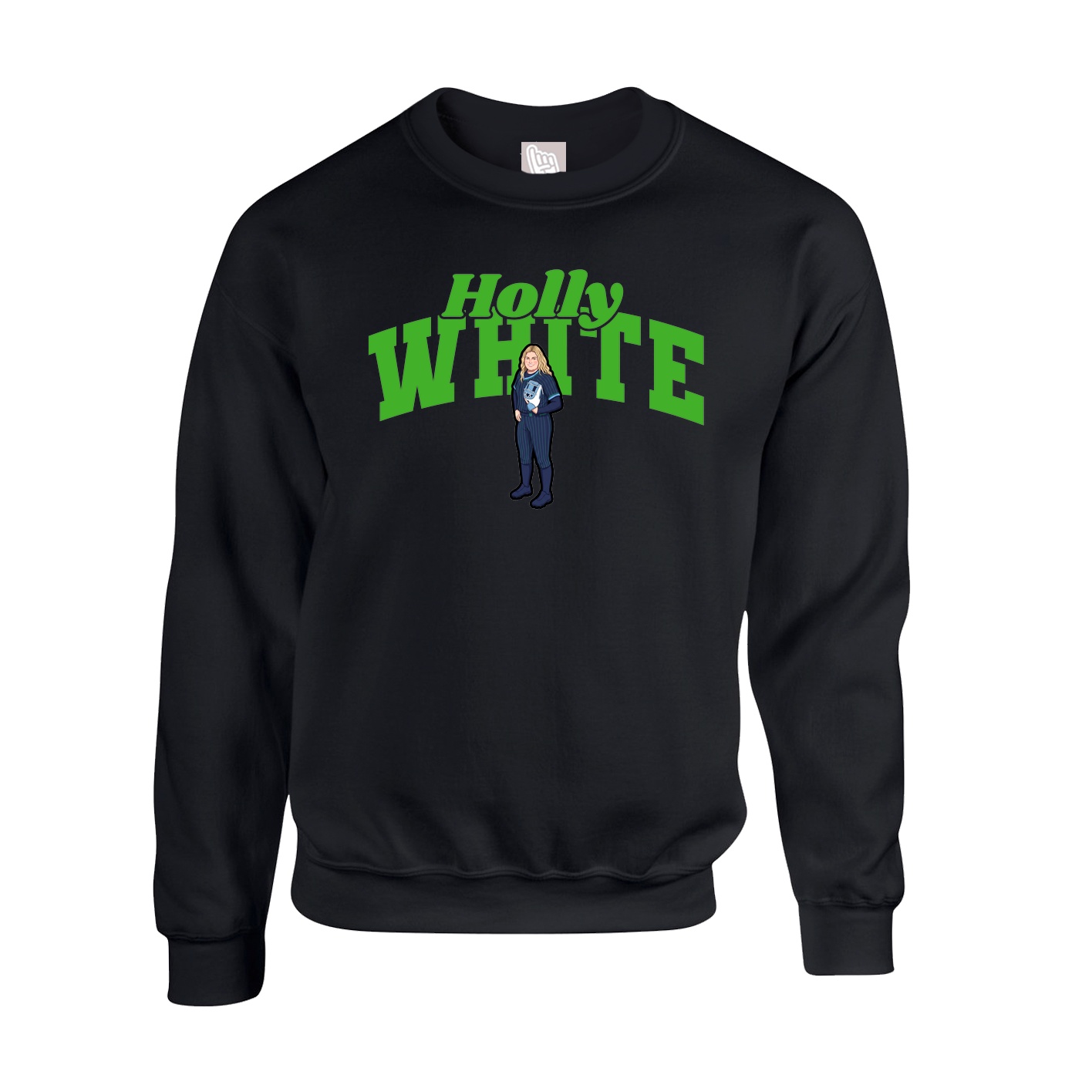 Fleece Crew — Signature Arch in Black
