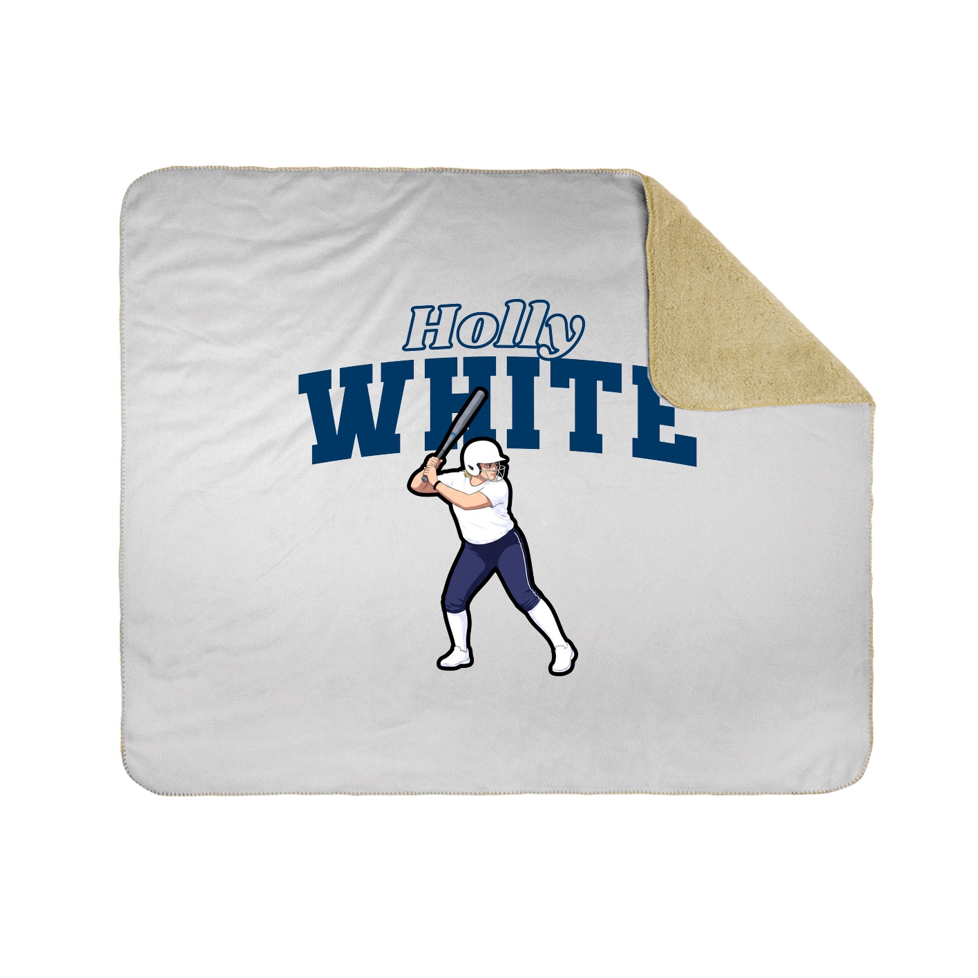 Throw Blanket — Name Arch in White