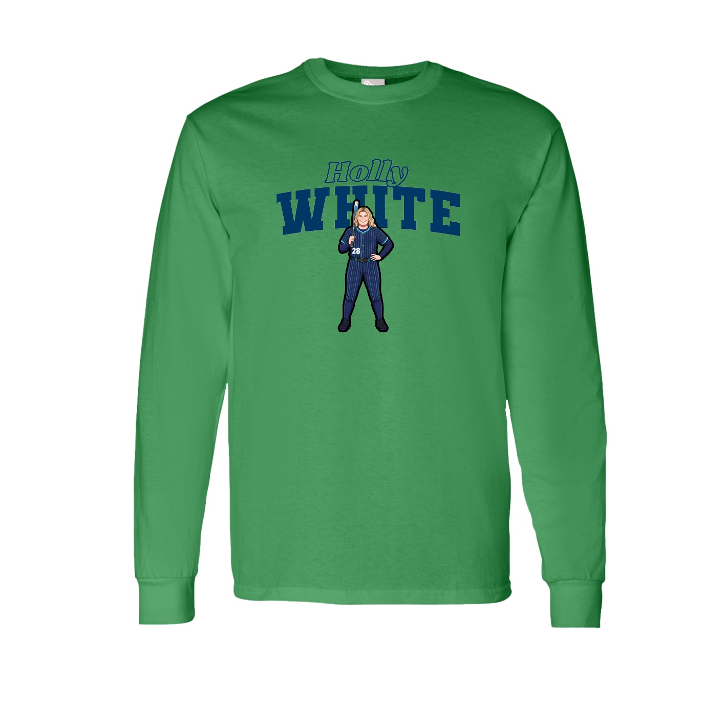 Long Sleeve Tee — Name Arch in Green