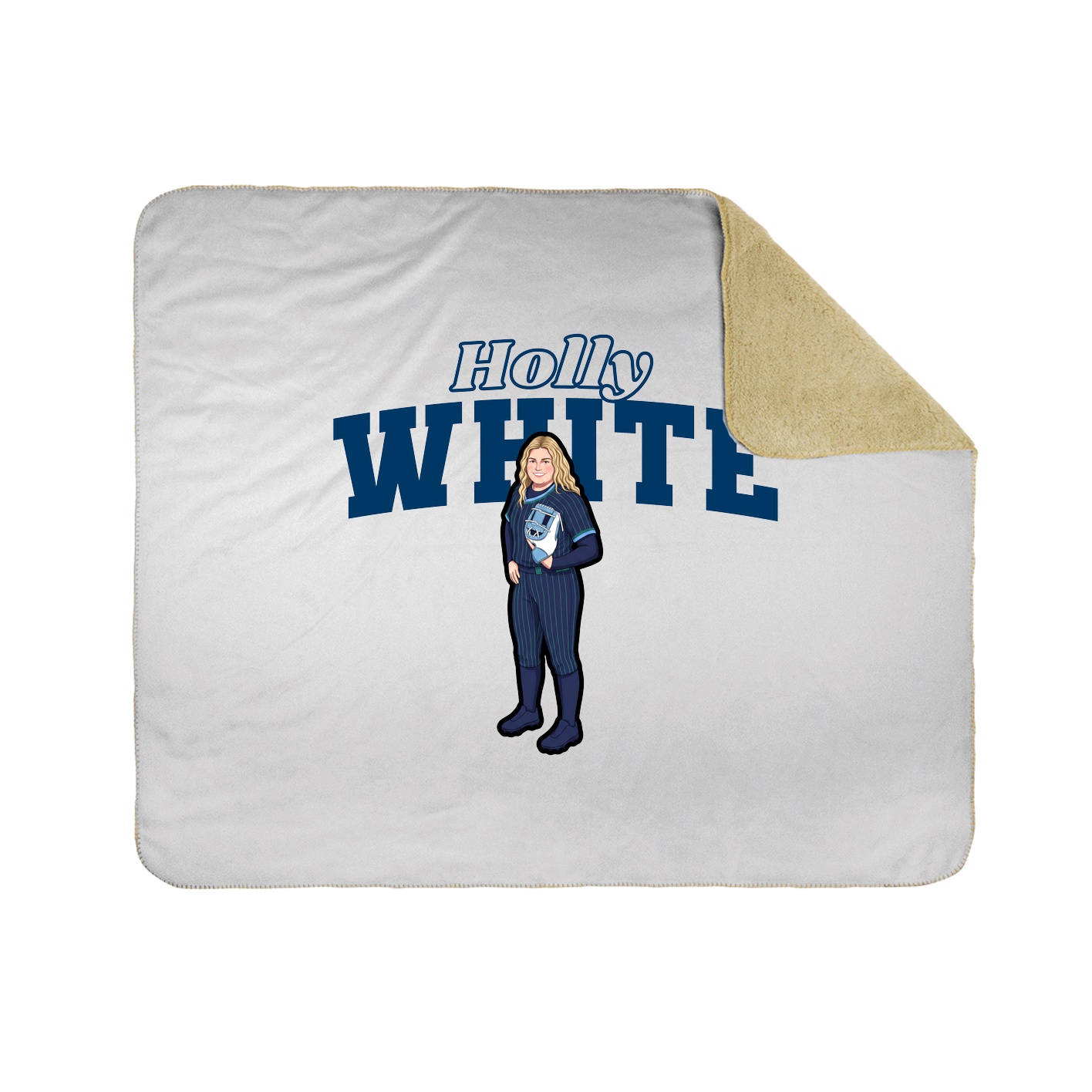 Throw Blanket — Name Arch in White