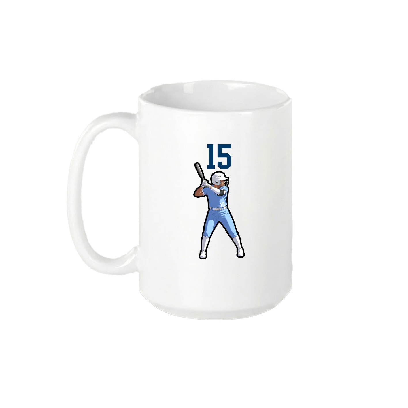 15oz Coffee Mug — Number Top in White