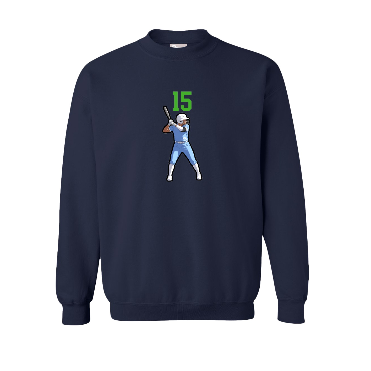Fleece Crew — Number Top in Navy