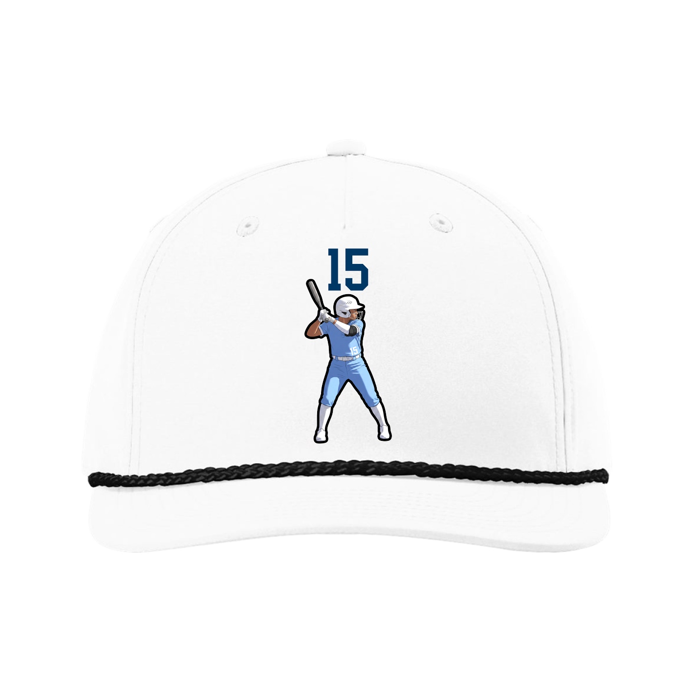 Five-Panel Classic Rope Cap — Number Top in White