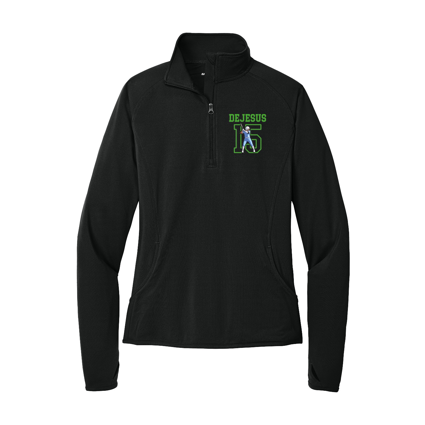 Women's Q-Zip Pullover — Shirsey in Black