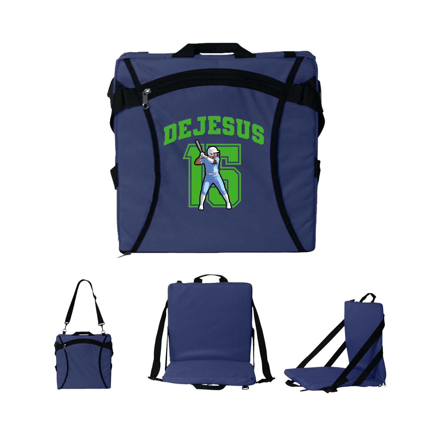 Folding Stadium Seat — Number in Navy