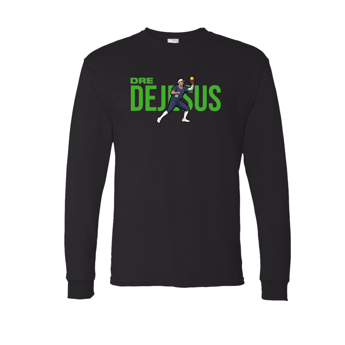 Long Sleeve Tee — Player Name in Black
