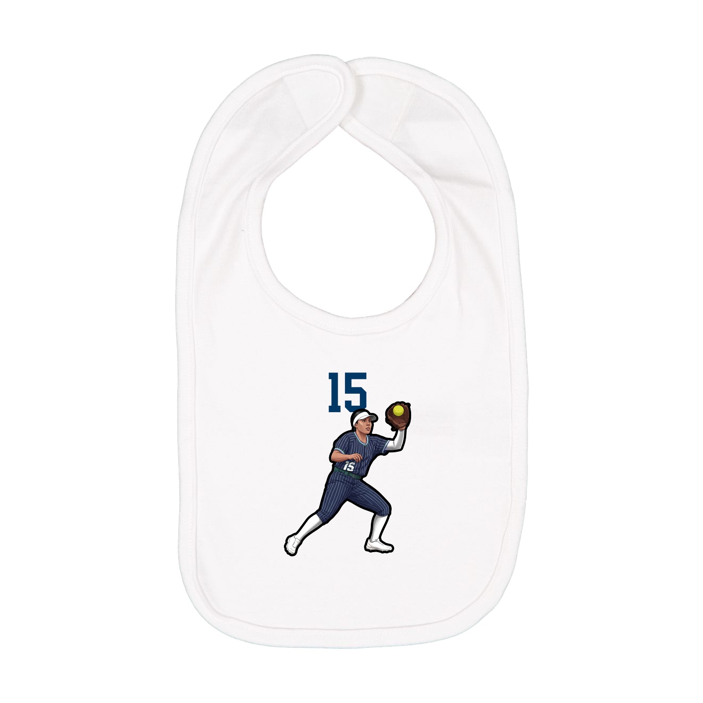 Infant Bib — Number Top in White
