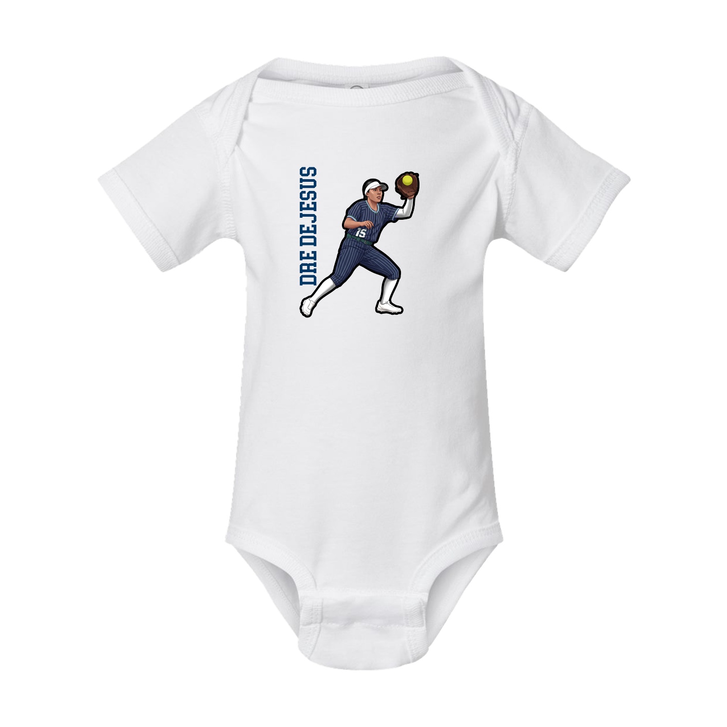 Baby Onesie — Name Vertical in White