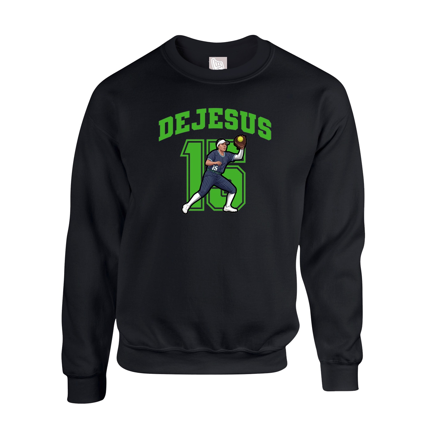 Fleece Crew — Number in Black