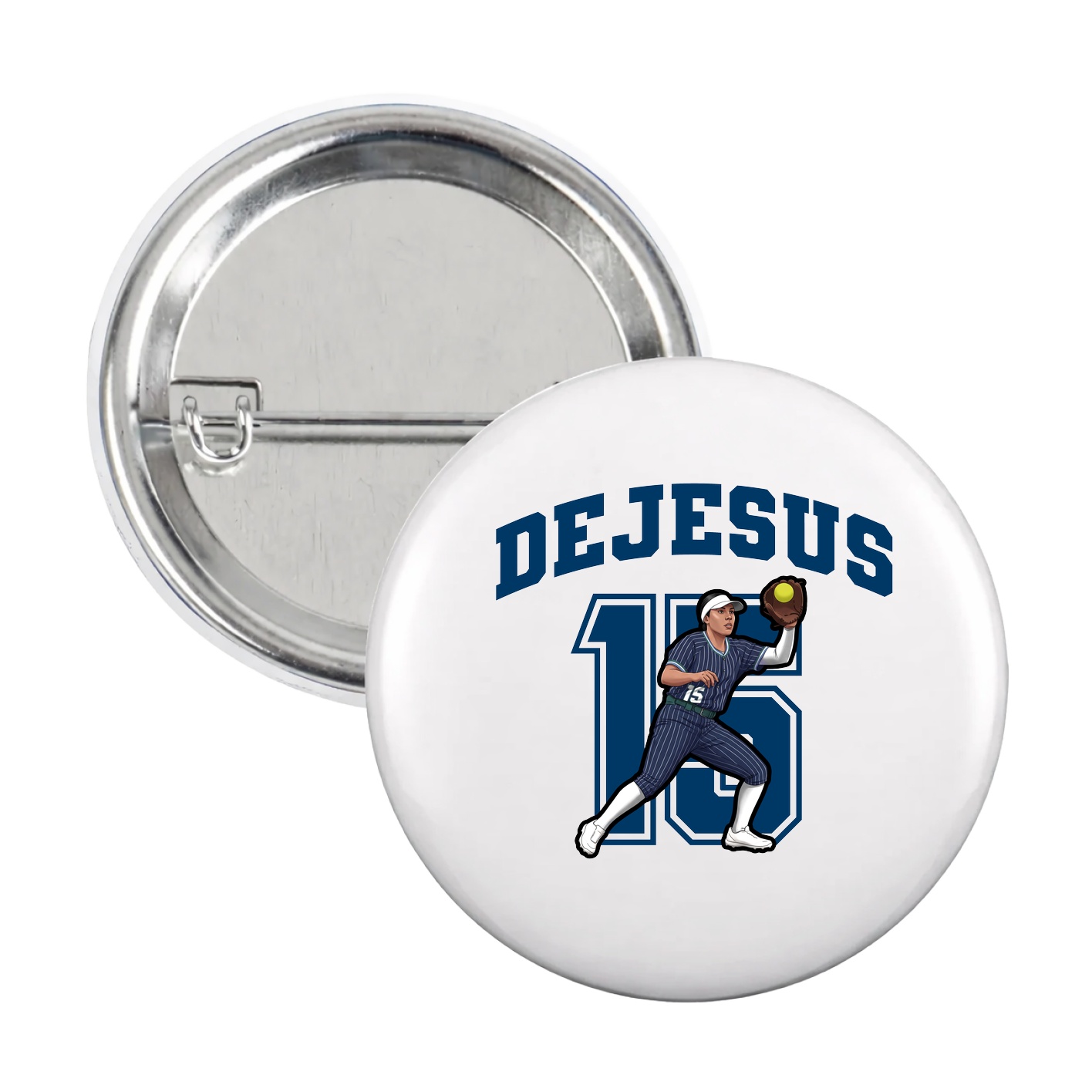 Game Day Button — Number in White