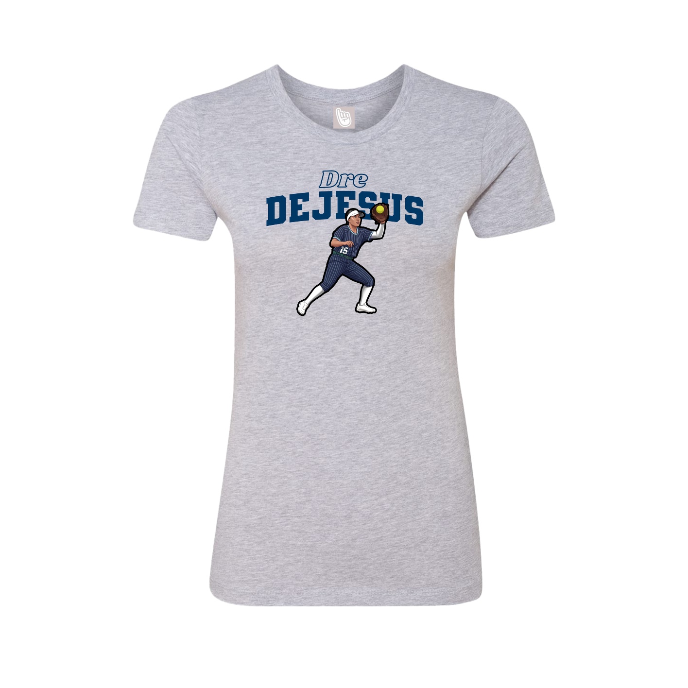 Fitted Women's Tee — Name Arch in Grey