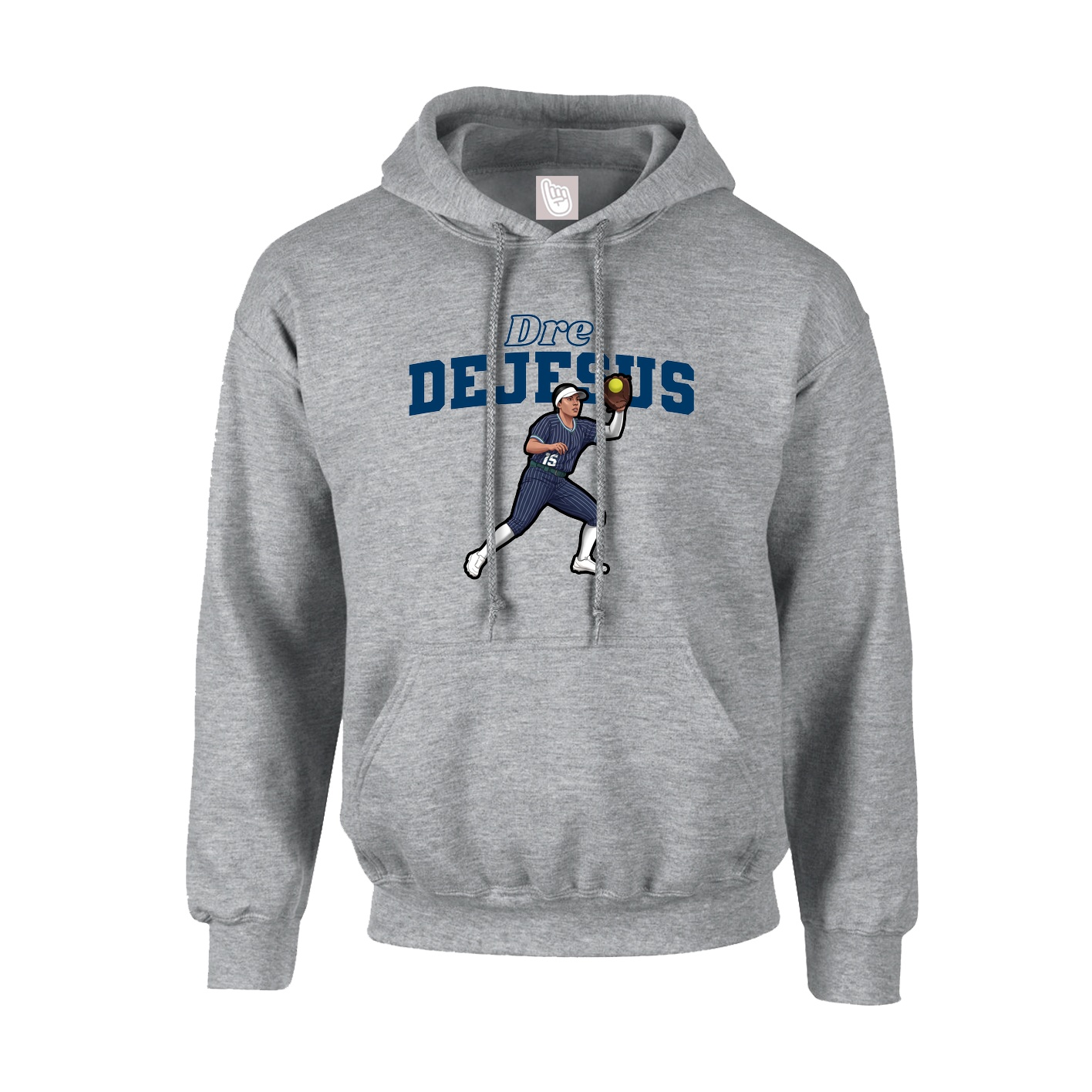Youth Hoodie — Name Arch in Grey
