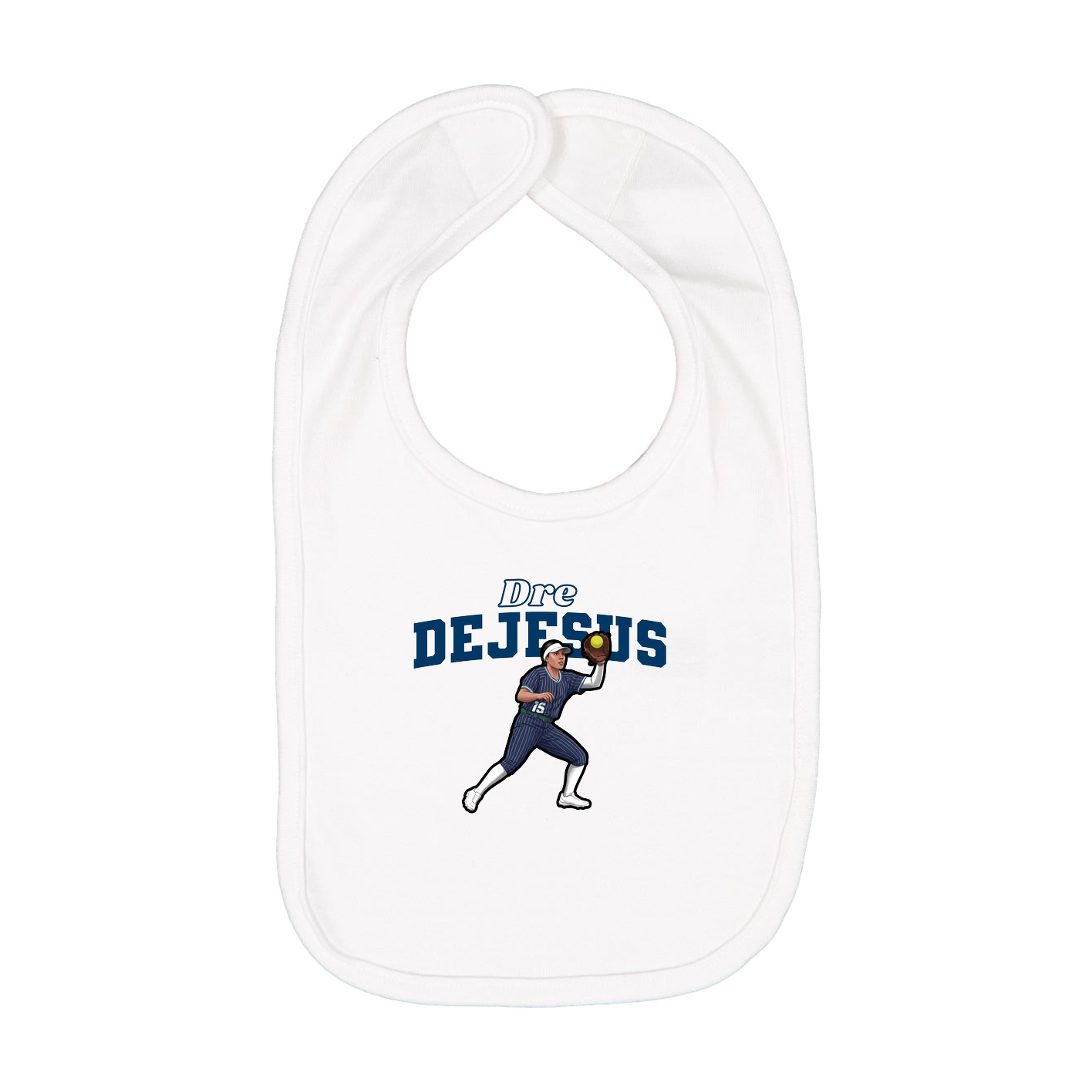 Infant Bib — Name Arch in White
