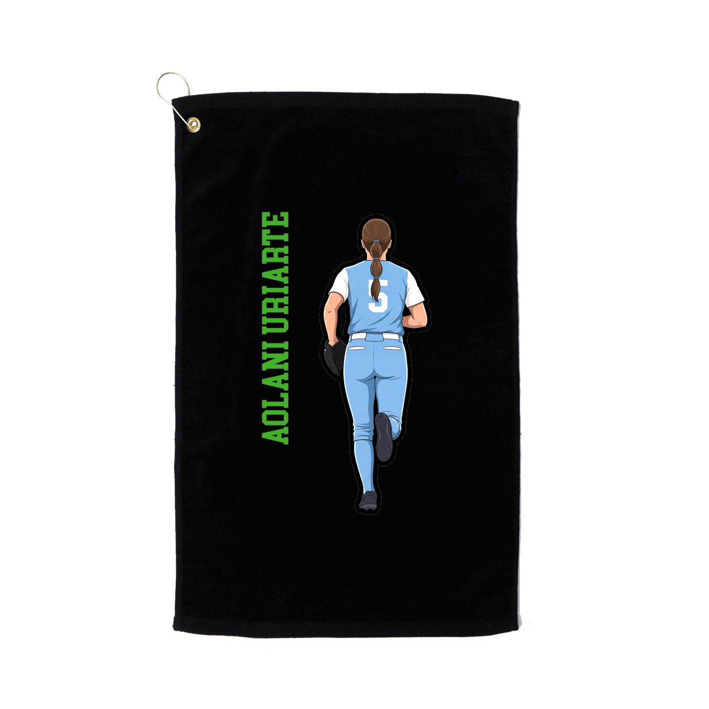Golf Towel — Name Vertical in Black