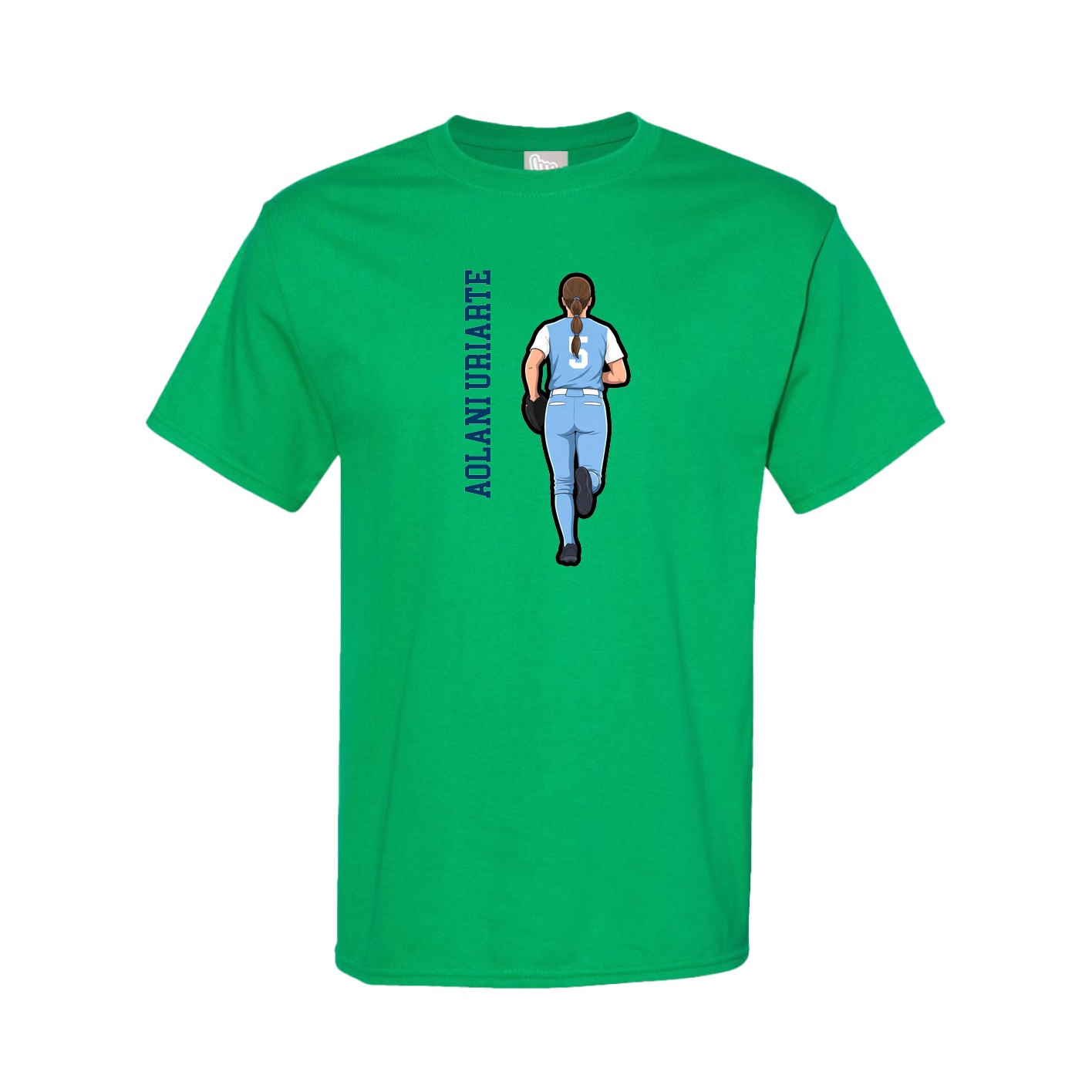 Youth Tee — Name Vertical in Green
